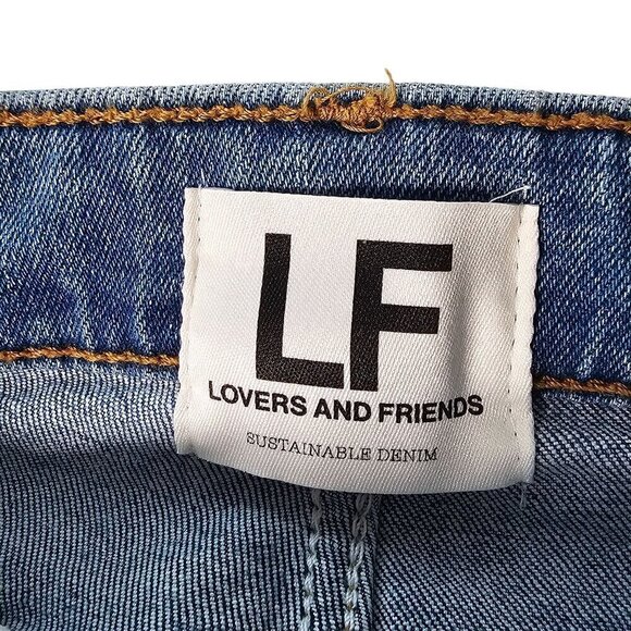 Lovers and Friends Ricky‎ Low-Rise Distressed Skinny Jeans Blue Women 23 NWT - Picture 6 of 16